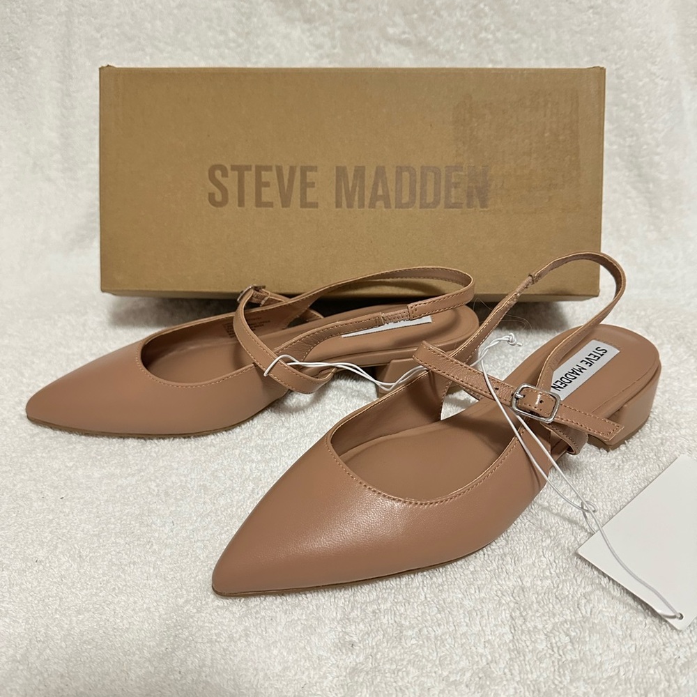 Steve Madden Christyy tan slingbacks low heels Pointed Flats EU 38 / US 7.5 M